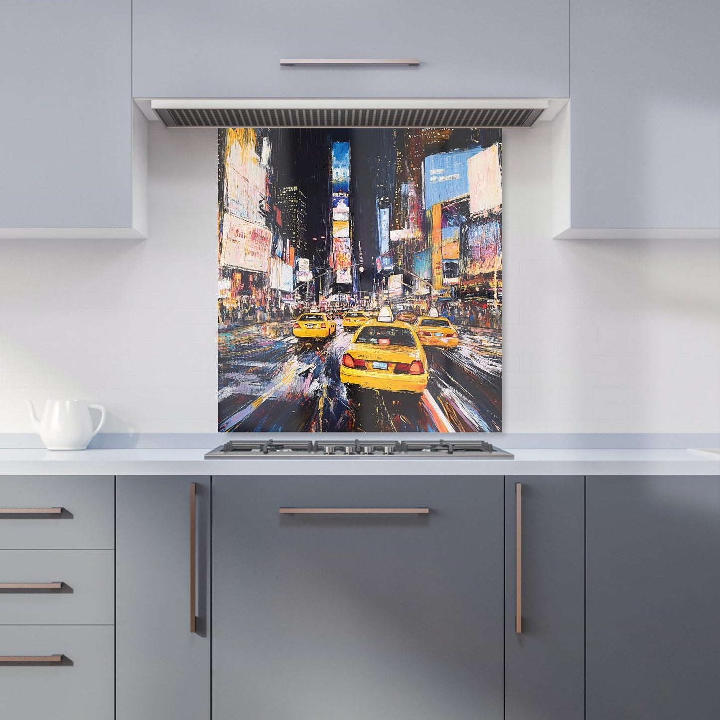 Times Square in Vivid Stroke Kitchen Splashback