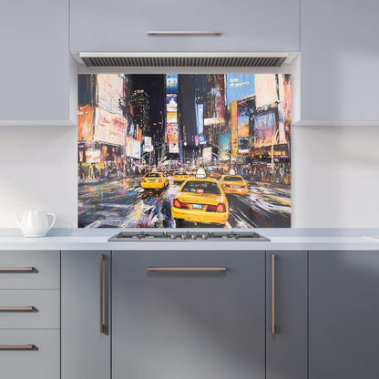 Times Square in Vivid Stroke Kitchen Splashback