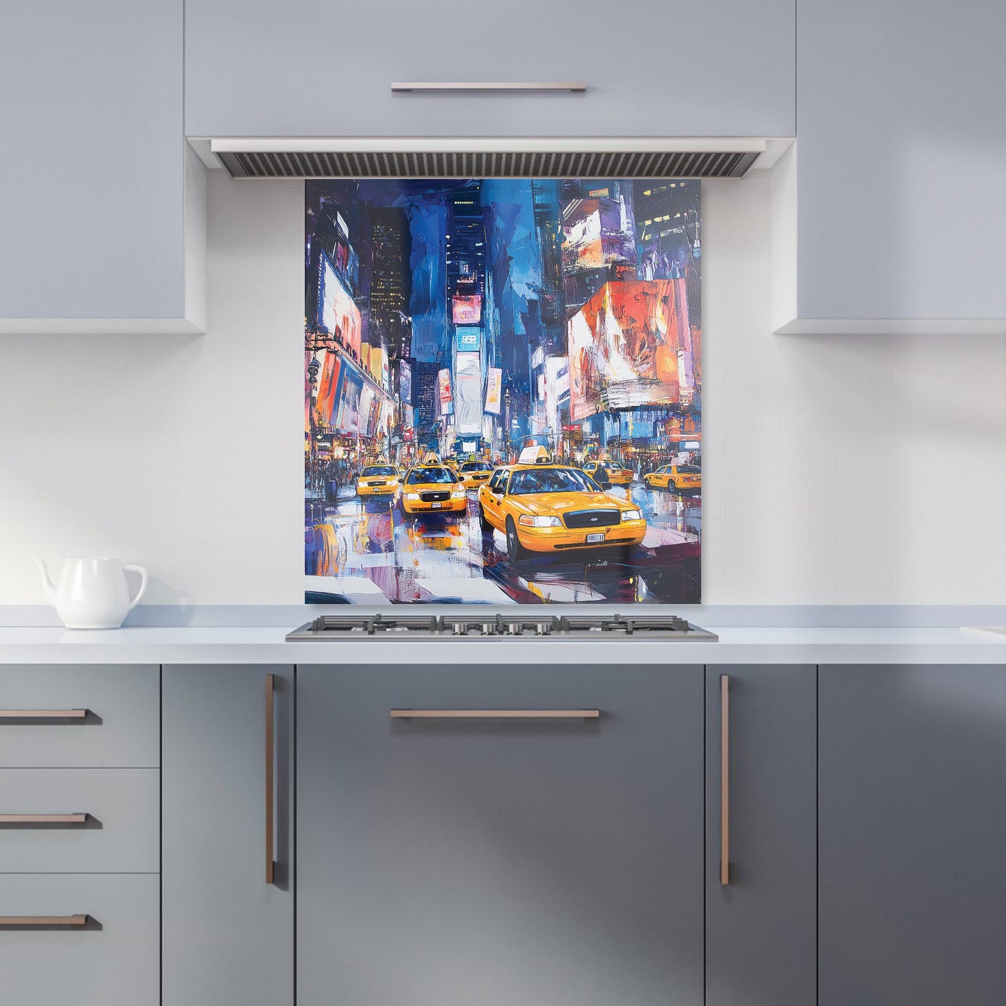 Neon Nights: Times Square Buzz Kitchen Splashback