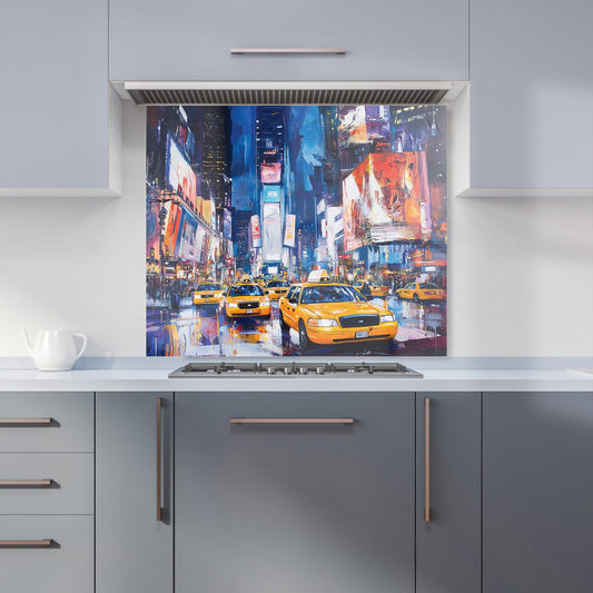 Neon Nights: Times Square Buzz Kitchen Splashback