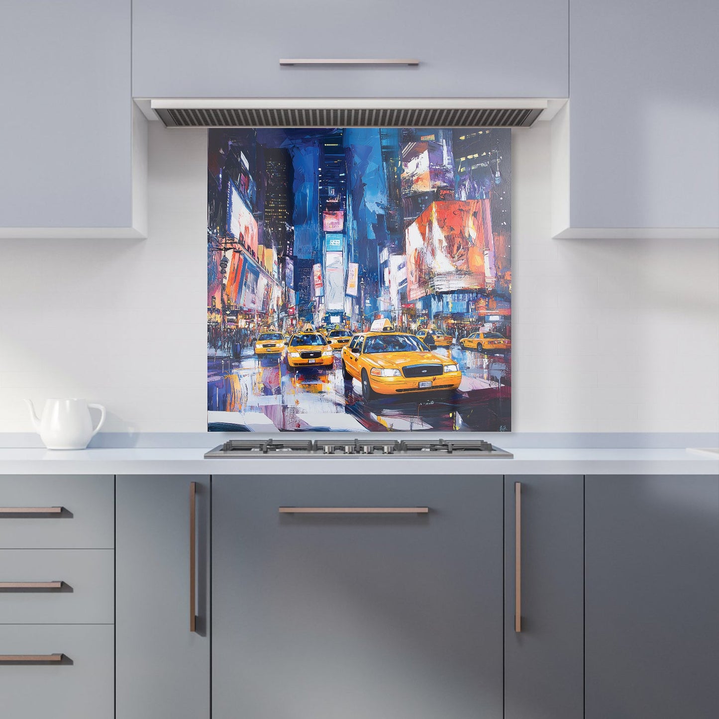 Neon Nights: Times Square Buzz Kitchen Splashback