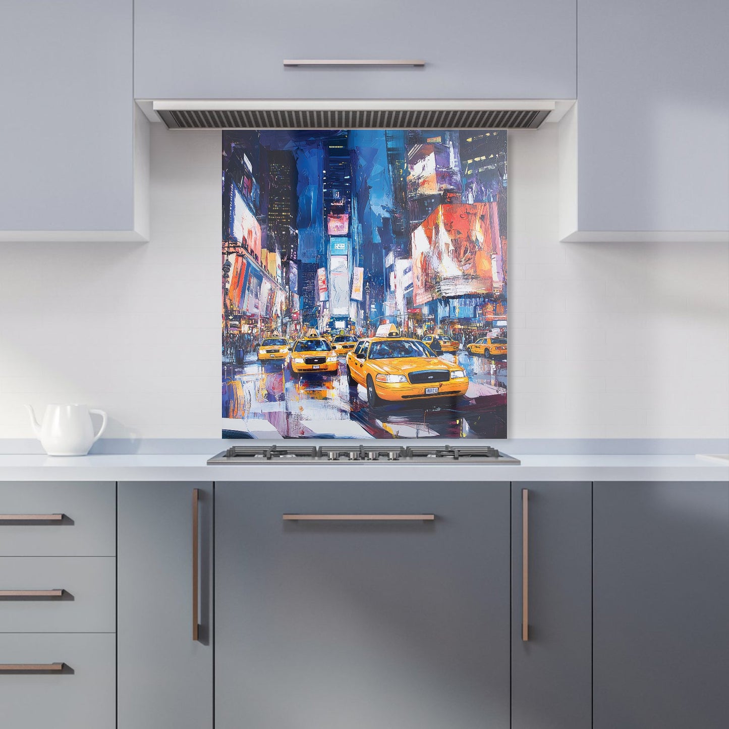 Neon Nights: Times Square Buzz Kitchen Splashback