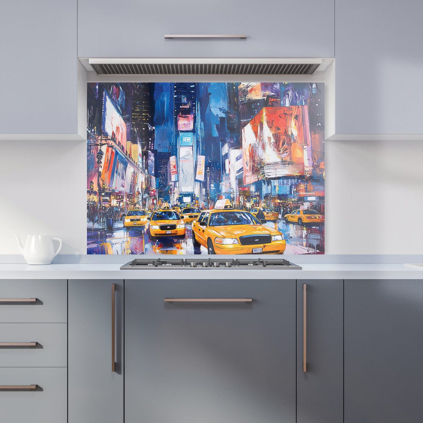 Neon Nights: Times Square Buzz Kitchen Splashback