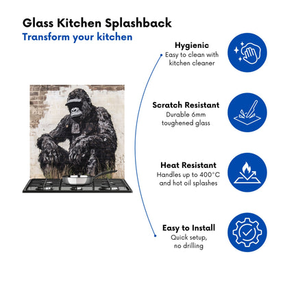 Urban Gorilla: Banksy-Inspired Street Art Kitchen Splashback