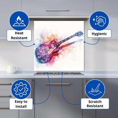 Cosmic Melody: Abstract Guitar Visions Kitchen Splashback