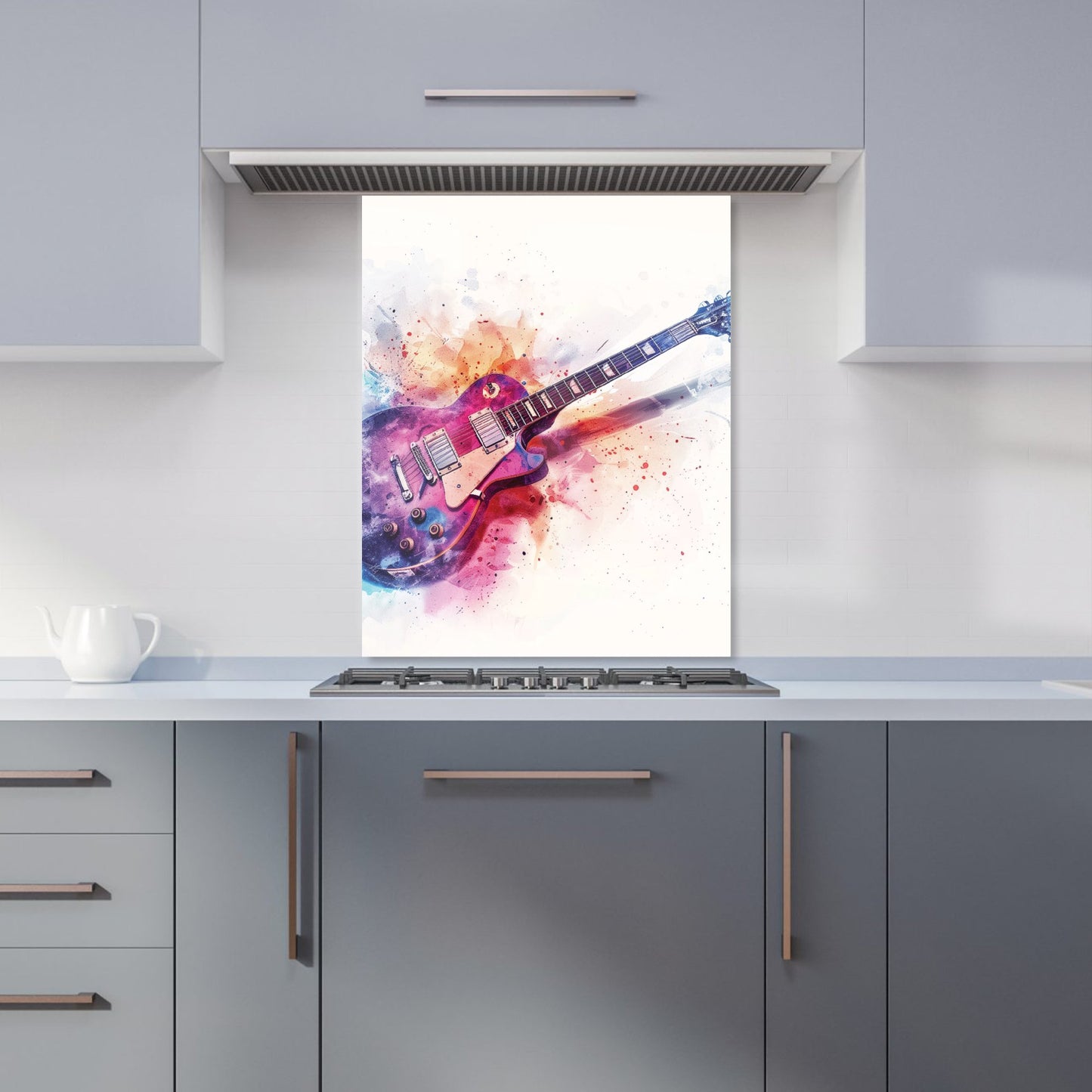 Cosmic Melody: Abstract Guitar Visions Kitchen Splashback