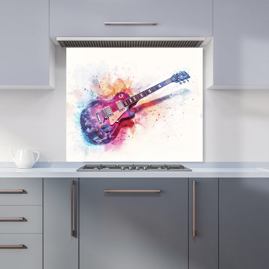 Cosmic Melody: Abstract Guitar Visions Kitchen Splashback