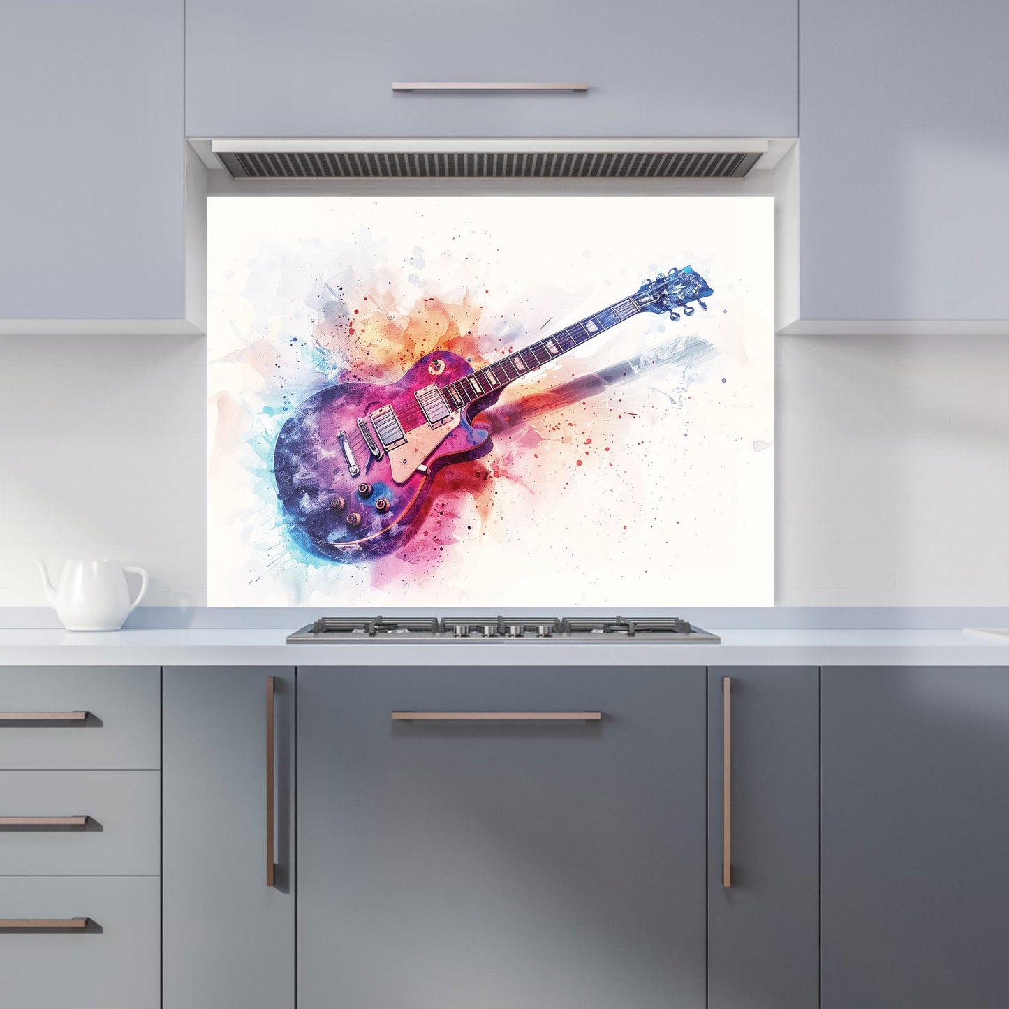 Cosmic Melody: Abstract Guitar Visions Kitchen Splashback