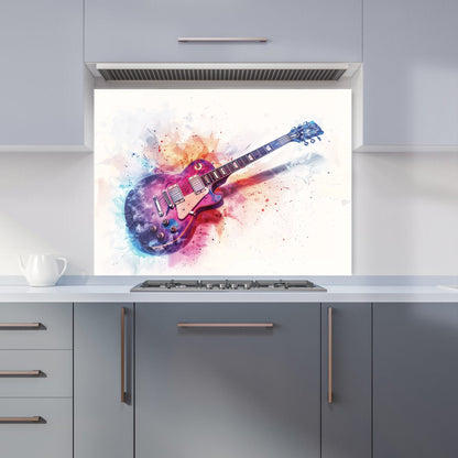 Cosmic Melody: Abstract Guitar Visions Kitchen Splashback