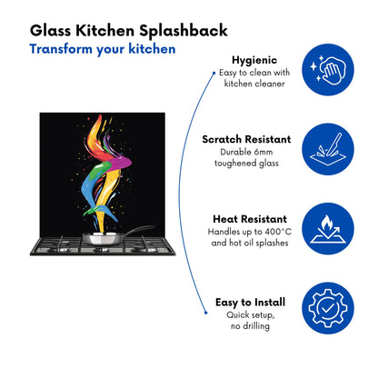 Vibrant Flow: Abstract Pride Fish Kitchen Splashback