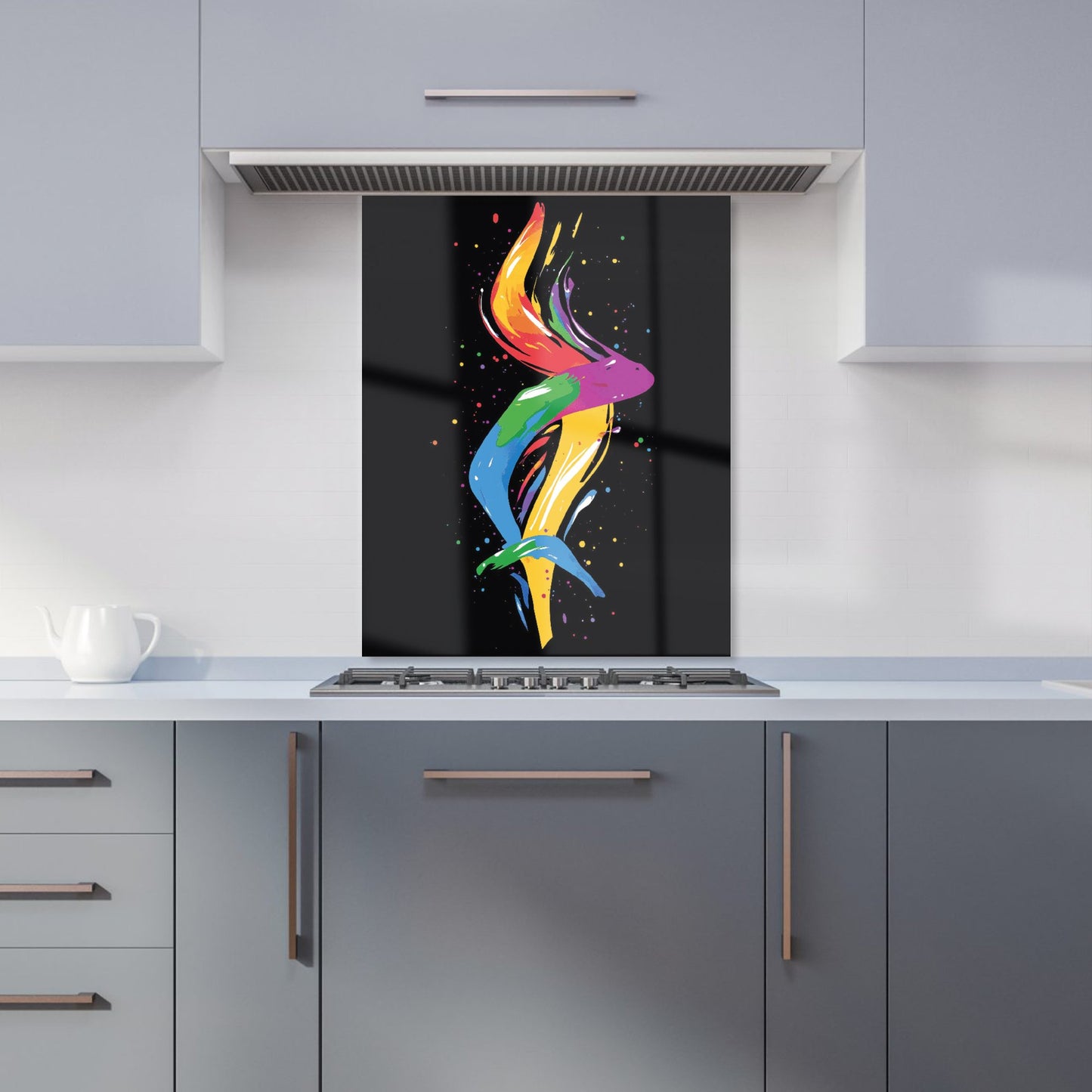 Vibrant Flow: Abstract Pride Fish Kitchen Splashback