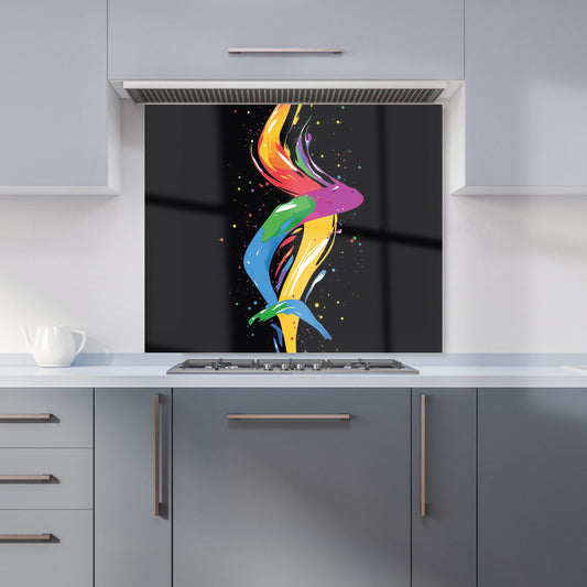 Vibrant Flow: Abstract Pride Fish Kitchen Splashback