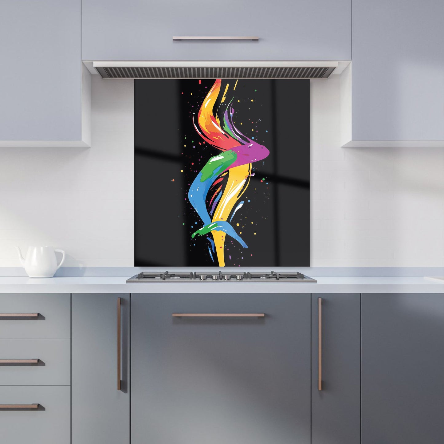 Vibrant Flow: Abstract Pride Fish Kitchen Splashback