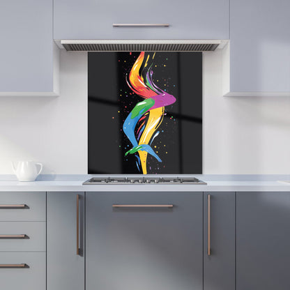Vibrant Flow: Abstract Pride Fish Kitchen Splashback