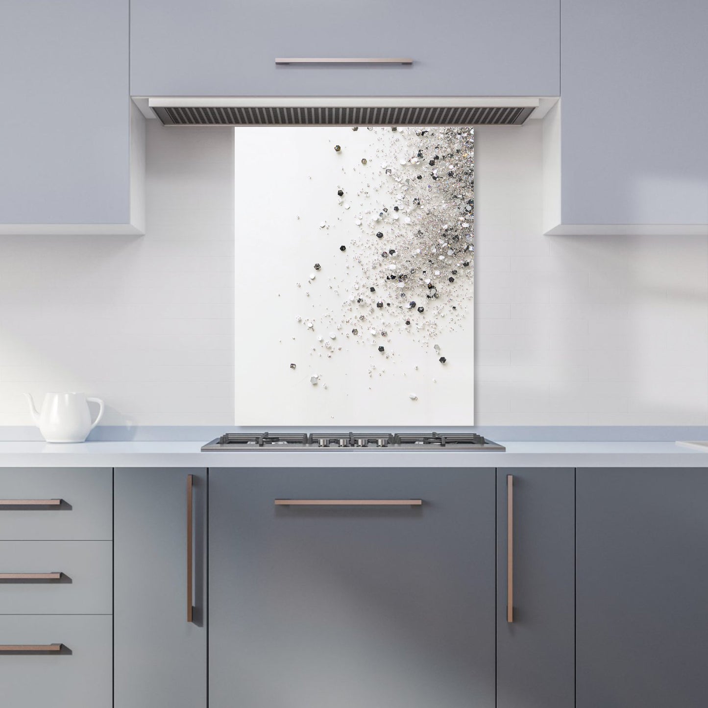 Glittering Tranquility: Pure White Kitchen Splashback