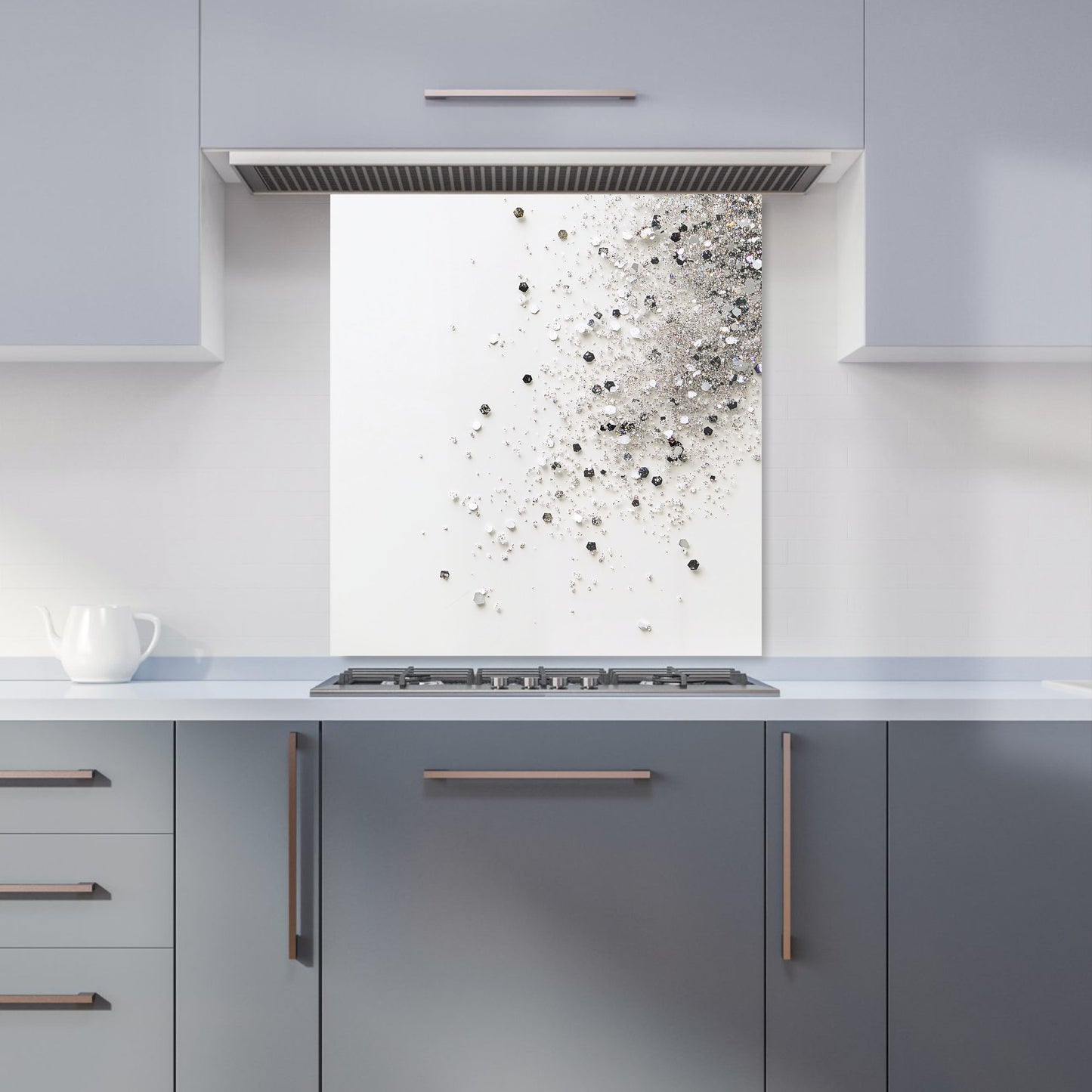 Glittering Tranquility: Pure White Kitchen Splashback