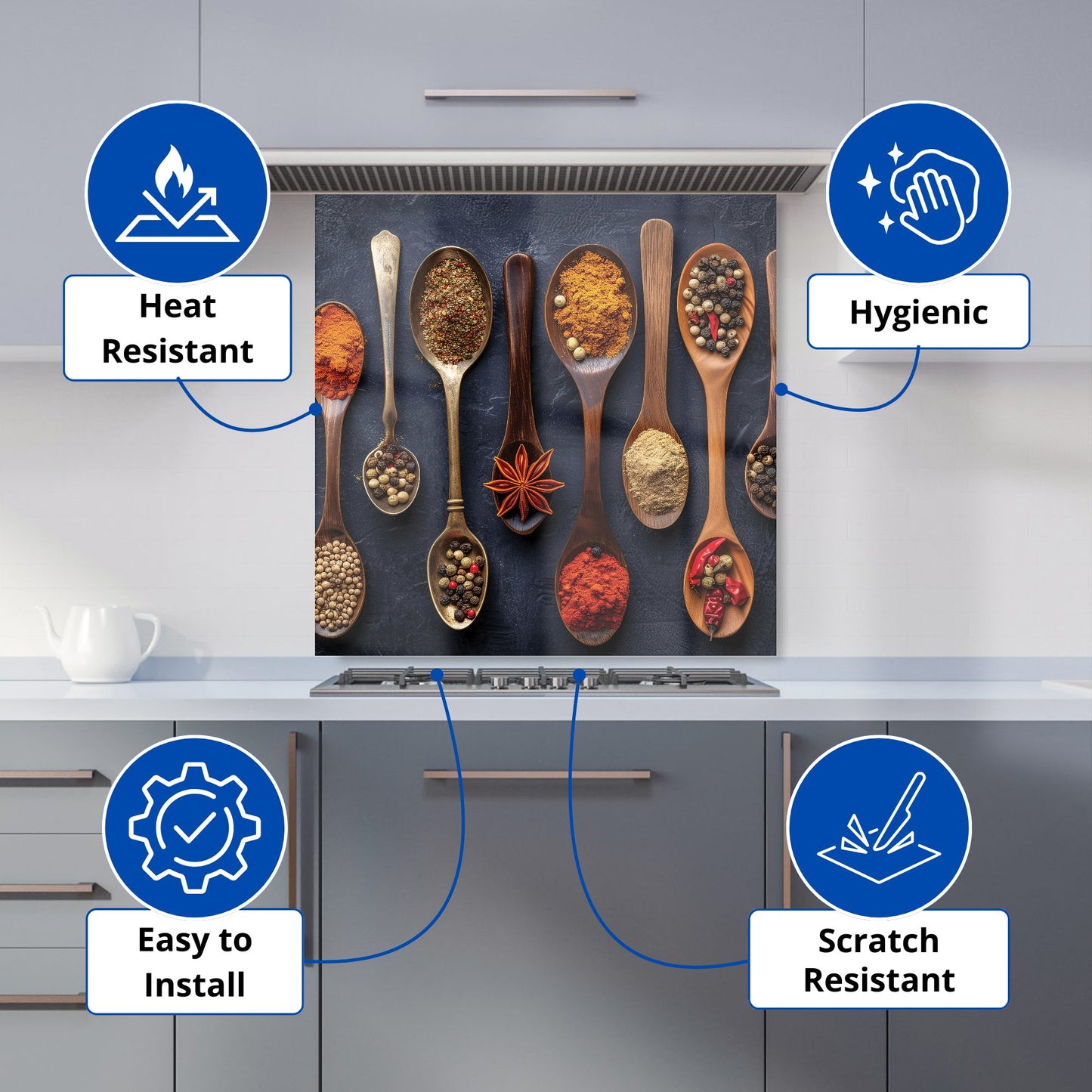 Spice Spectrum: Culinary Colors Kitchen Splashback
