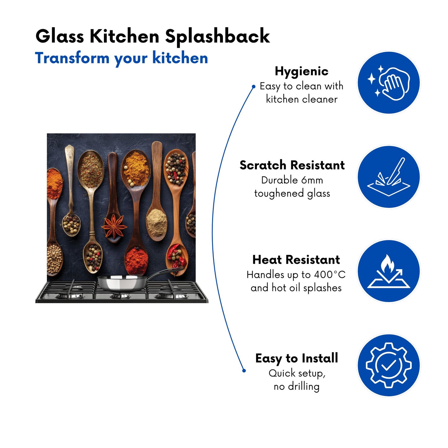 Spice Spectrum: Culinary Colors Kitchen Splashback