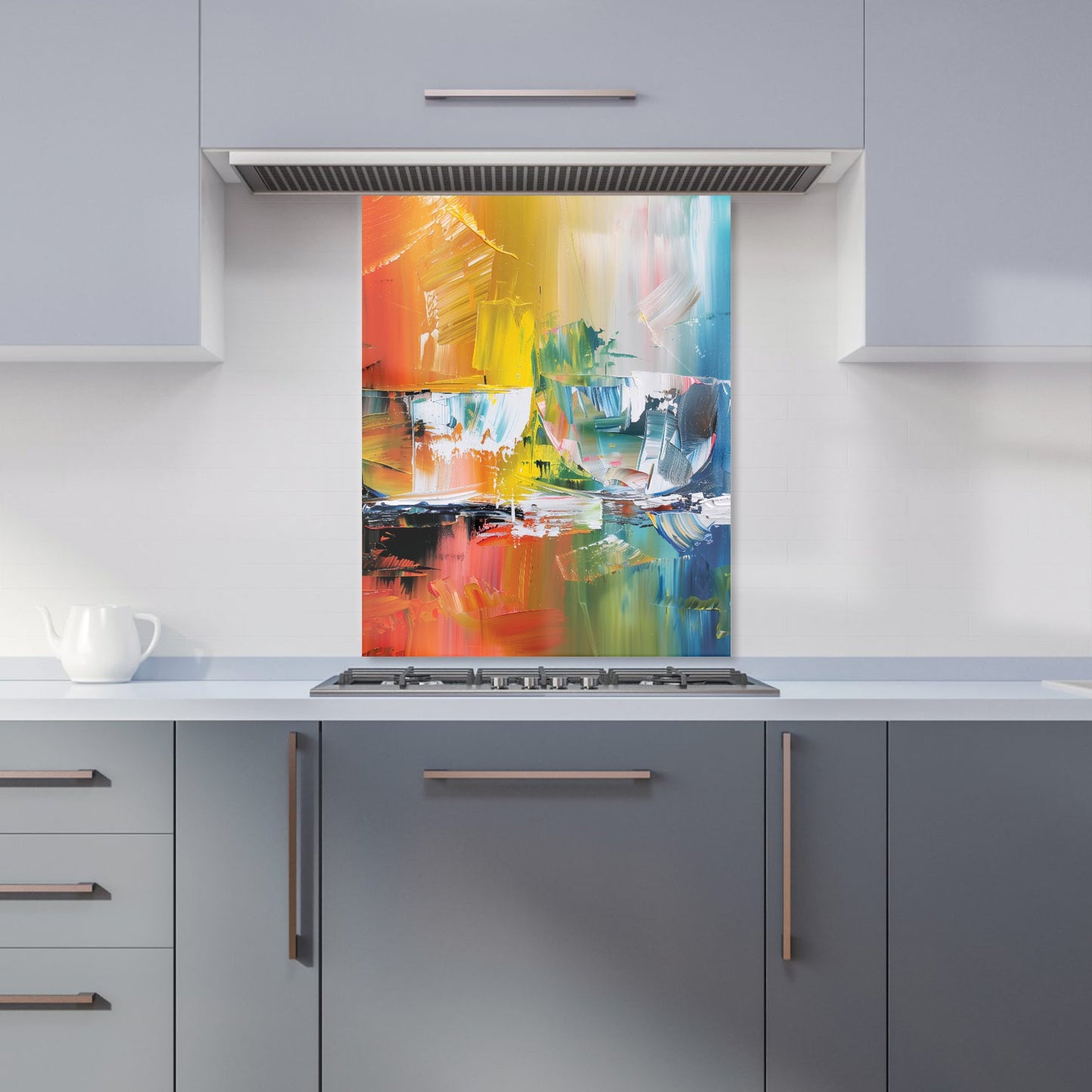 Impressionist's Palette: Colorful Abstraction Kitchen Splashback