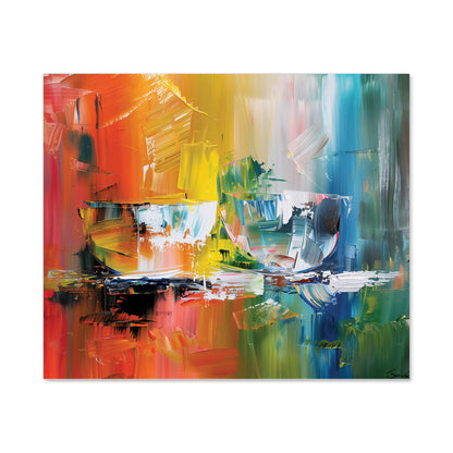 Impressionist's Palette: Colorful Abstraction Kitchen Splashback