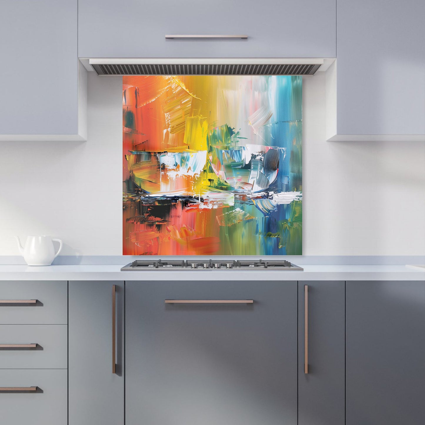 Impressionist's Palette: Colorful Abstraction Kitchen Splashback