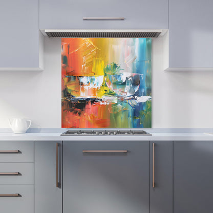 Impressionist's Palette: Colorful Abstraction Kitchen Splashback
