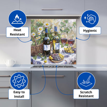 Vineyard Feast: Impressionist's Still Life Kitchen Splashback