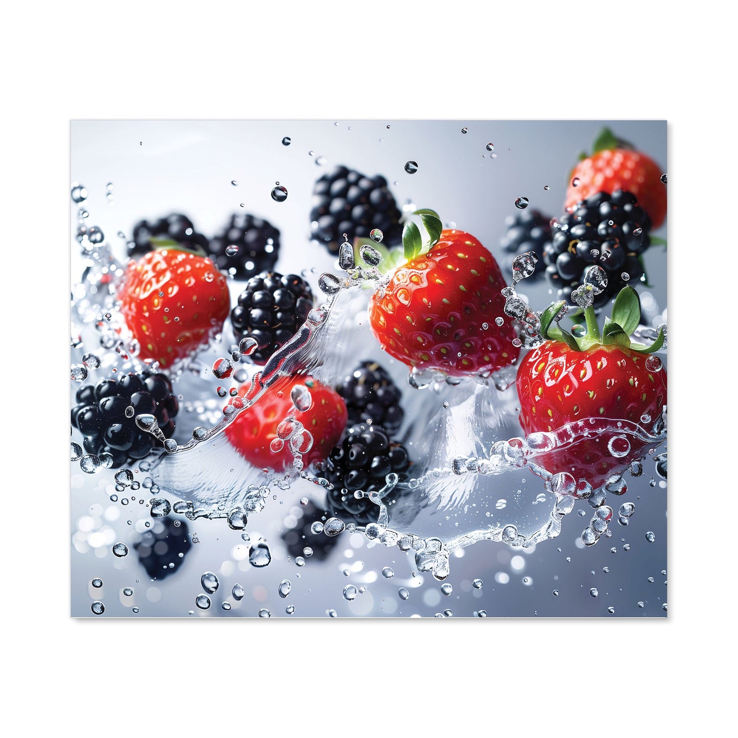 Splash of Freshness: Berries in Water Kitchen Splashback