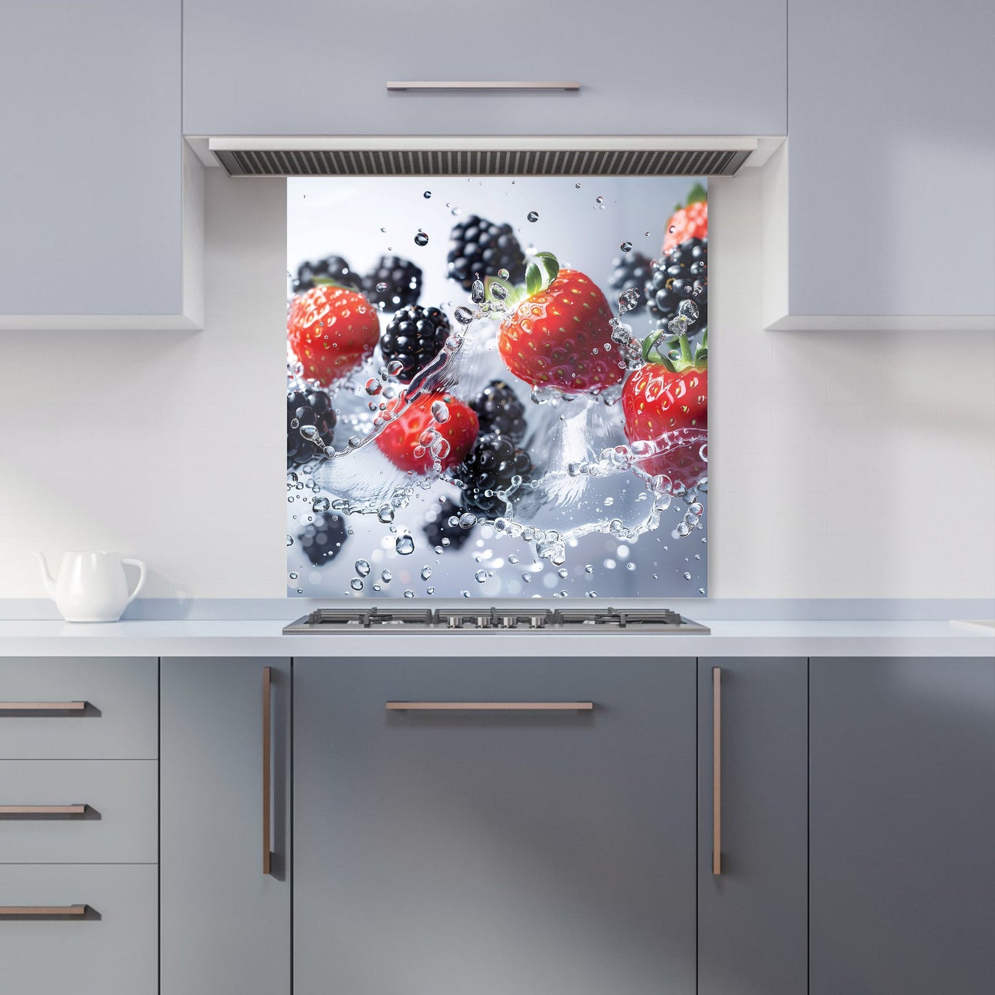 Splash of Freshness: Berries in Water Kitchen Splashback