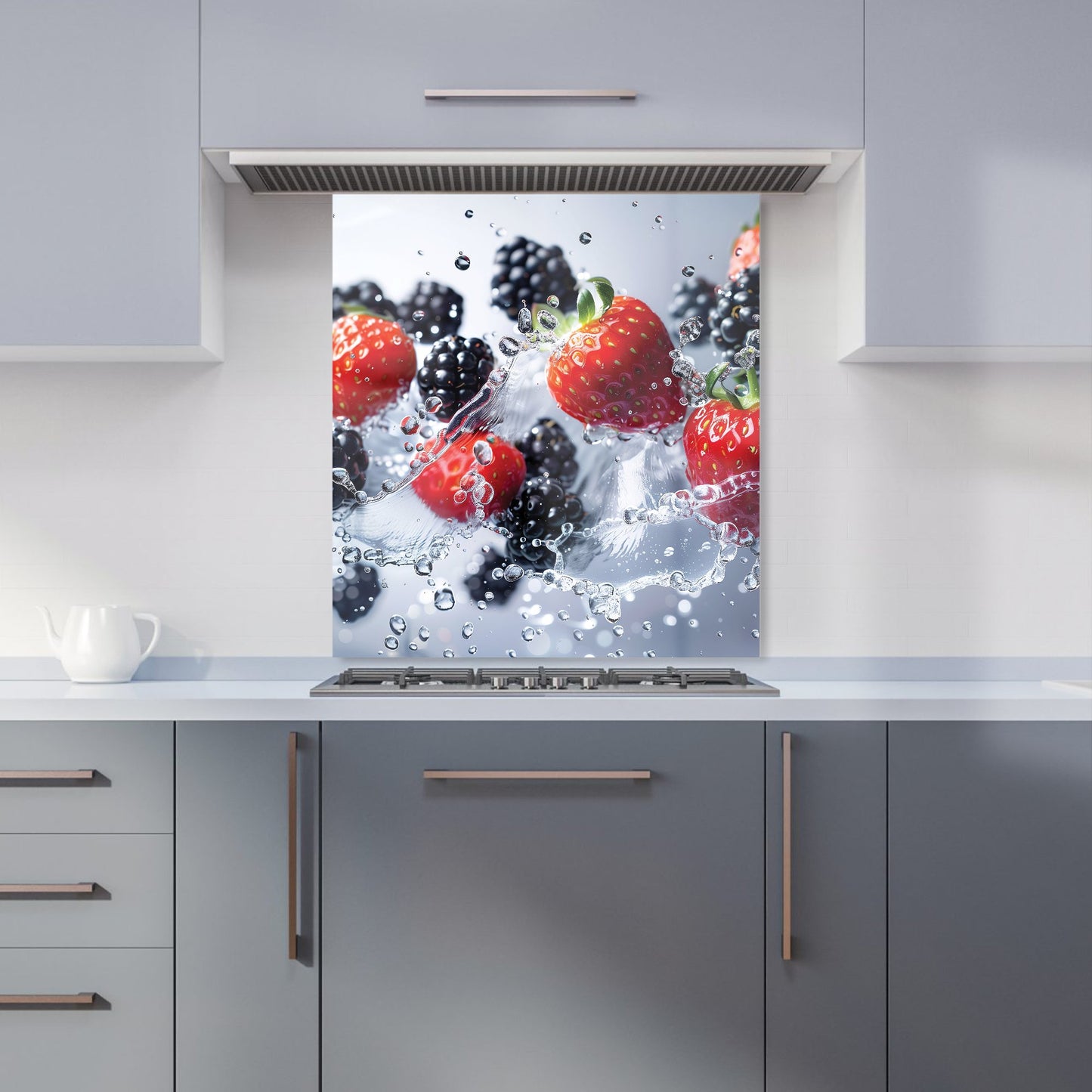 Splash of Freshness: Berries in Water Kitchen Splashback