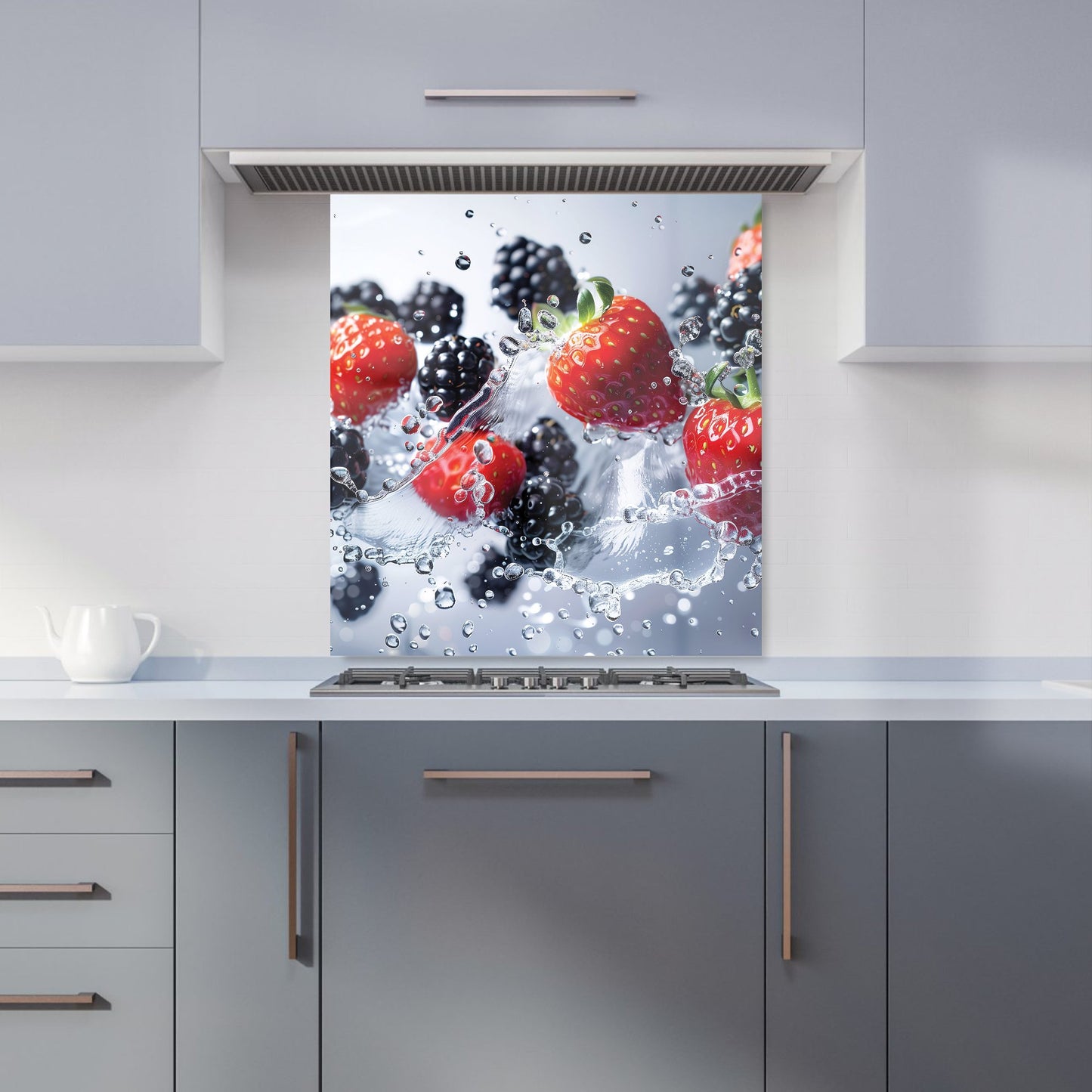 Splash of Freshness: Berries in Water Kitchen Splashback