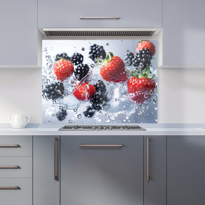 Splash of Freshness: Berries in Water Kitchen Splashback