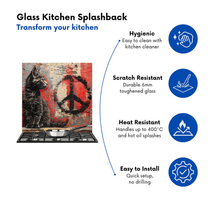 Urban Peace: A Banksy-Inspired Kitten Kitchen Splashback