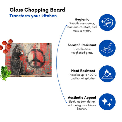 Urban Peace: A Banksy Inspired Kitten Chopping Board
