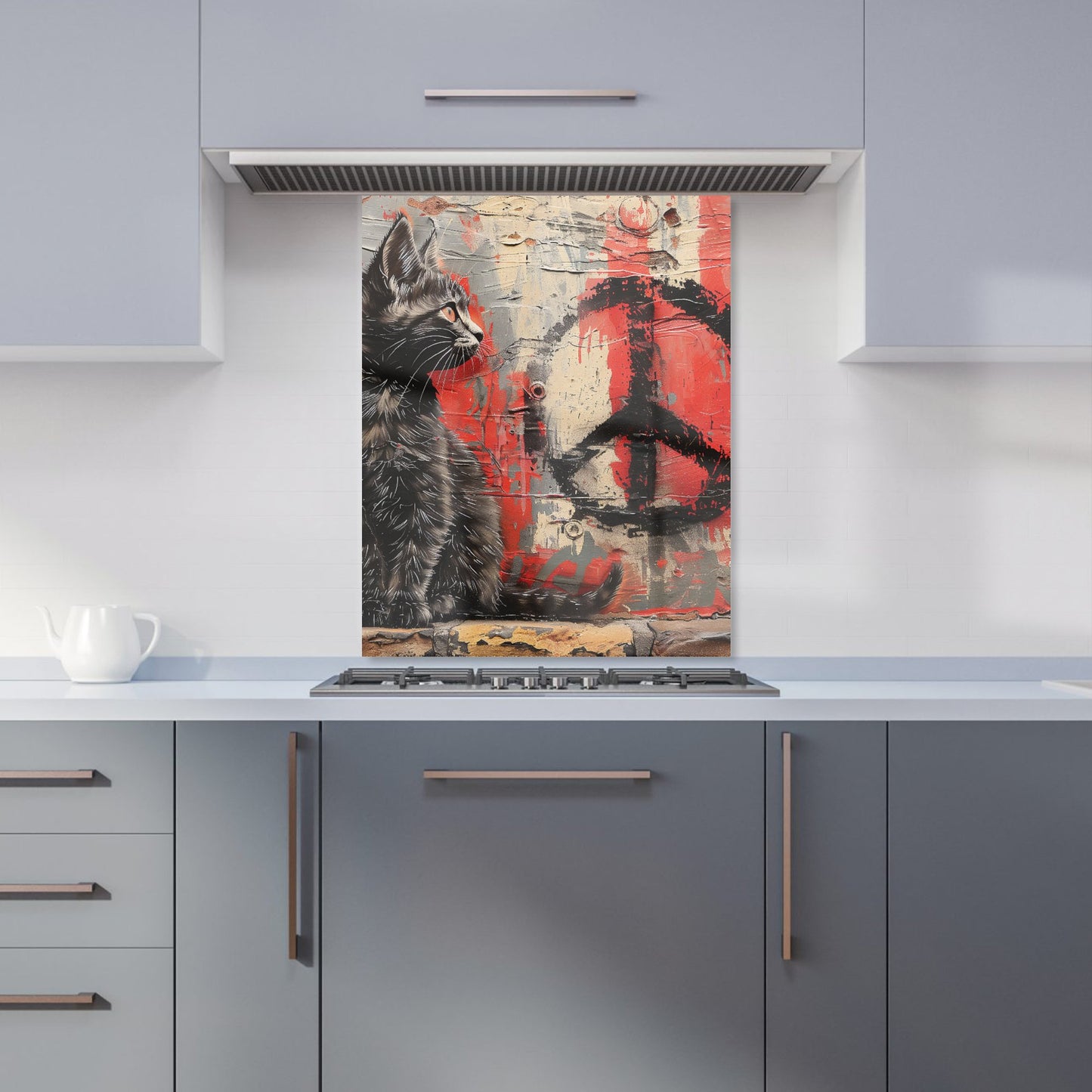 Urban Peace: A Banksy-Inspired Kitten Kitchen Splashback