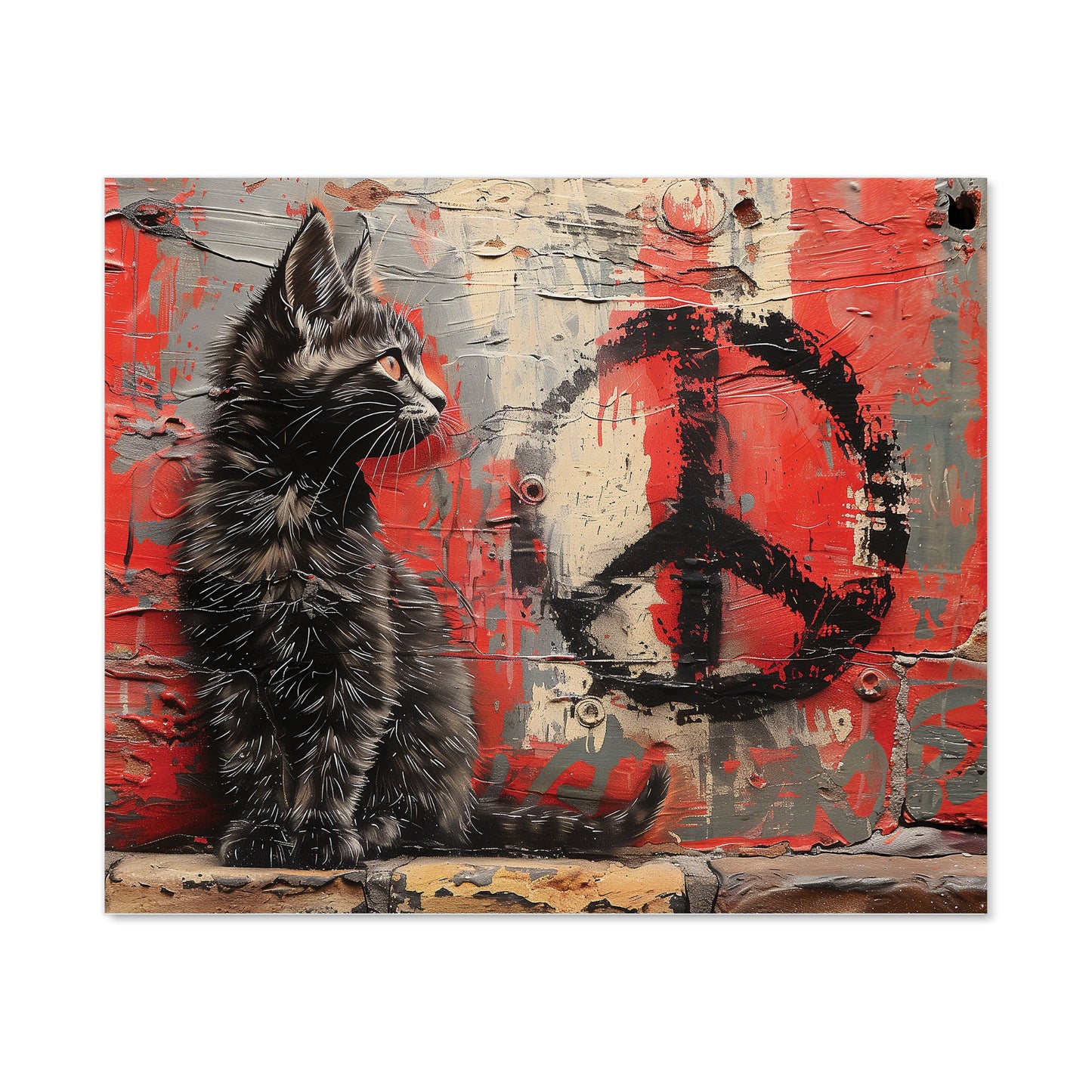 Urban Peace: A Banksy-Inspired Kitten Kitchen Splashback
