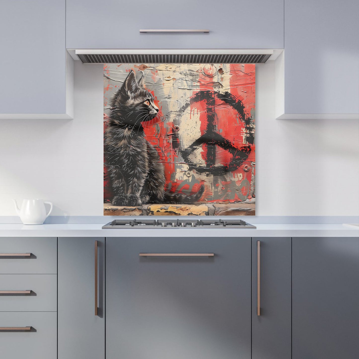 Urban Peace: A Banksy-Inspired Kitten Kitchen Splashback