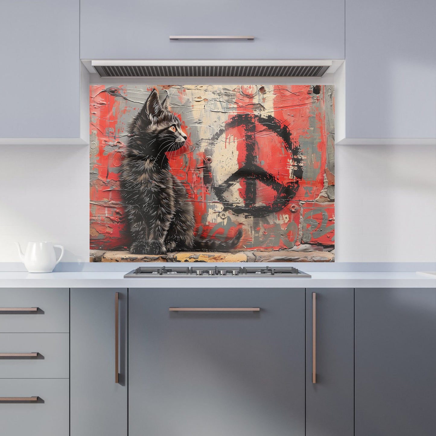 Urban Peace: A Banksy-Inspired Kitten Kitchen Splashback
