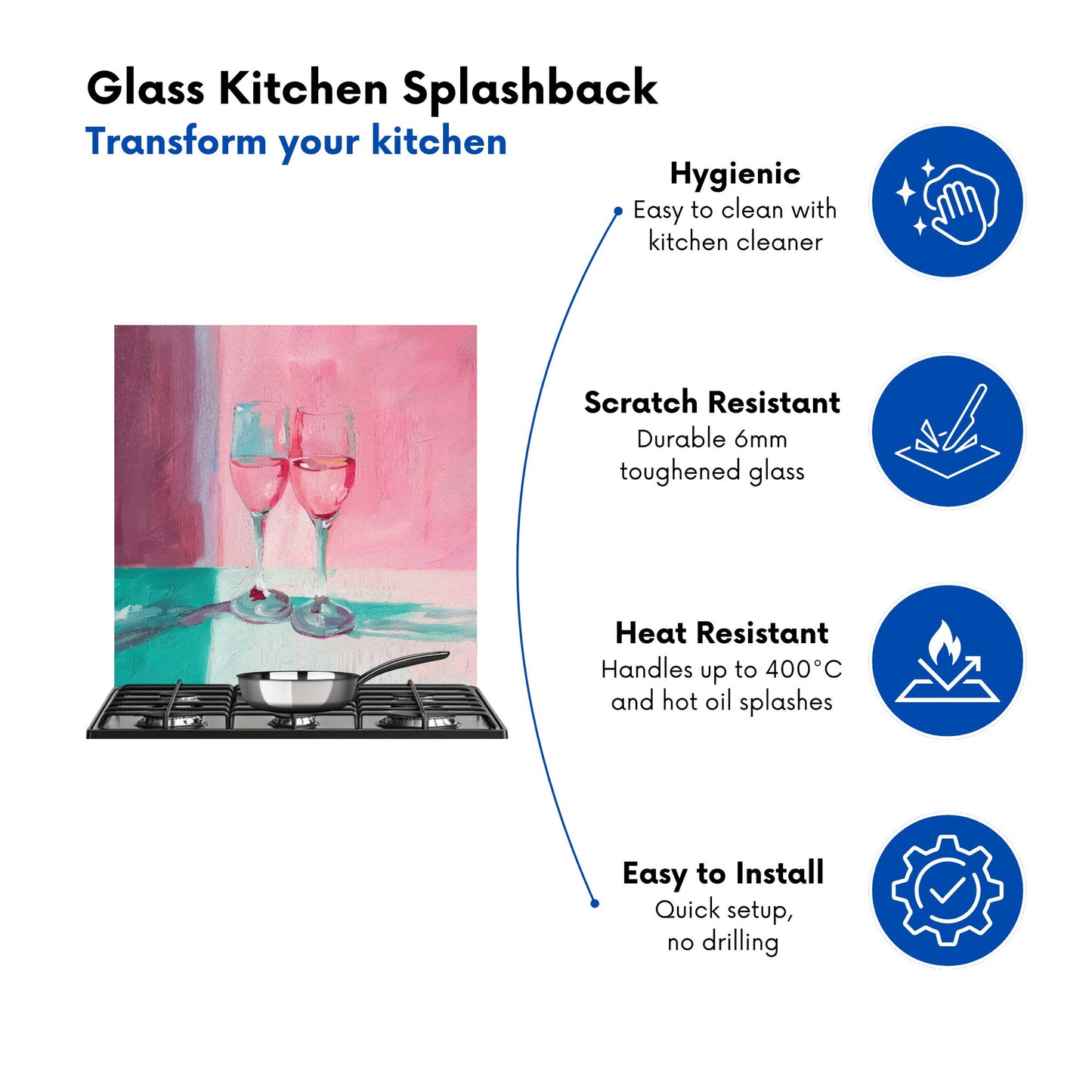 Romantic Evening: Champagne Toast Kitchen Splashback