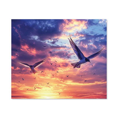 Dawn Flight: Swallows at Sunrise Kitchen Splashback