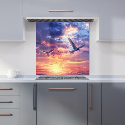 Dawn Flight: Swallows at Sunrise Kitchen Splashback