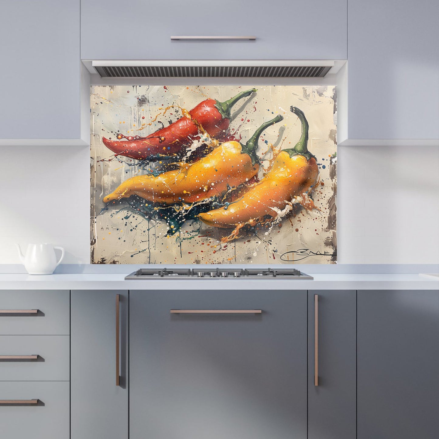 Vivid Burst: Pepper Splash Kitchen Splashback