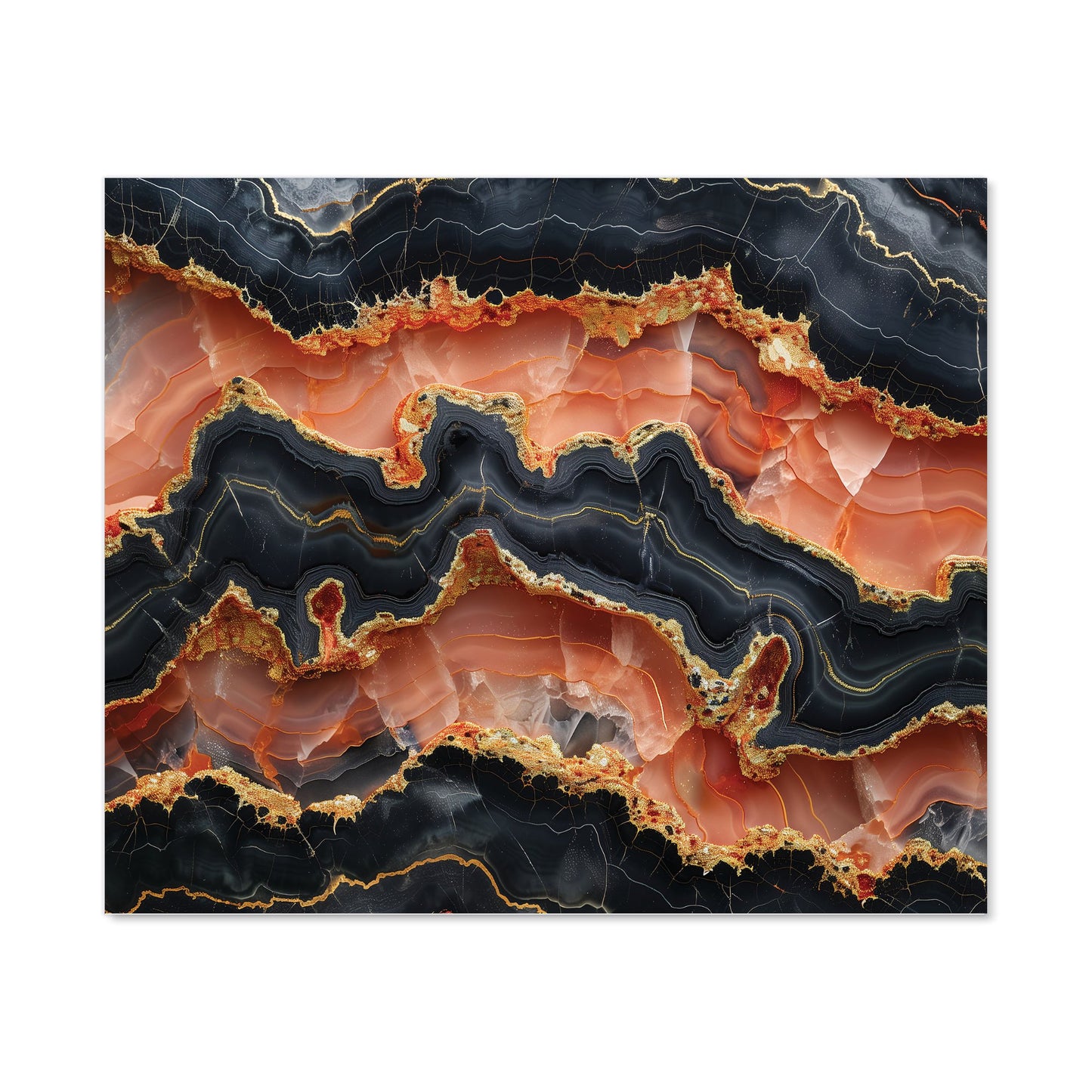 Black Pink And Gold Marble Effect Kitchen Splashback