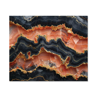 Black Pink And Gold Marble Effect Kitchen Splashback