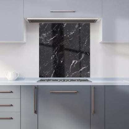 Polished Black Quartz Effect Kitchen Splashback