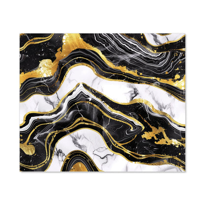 Black And Gold Marble Effect Kitchen Splashback
