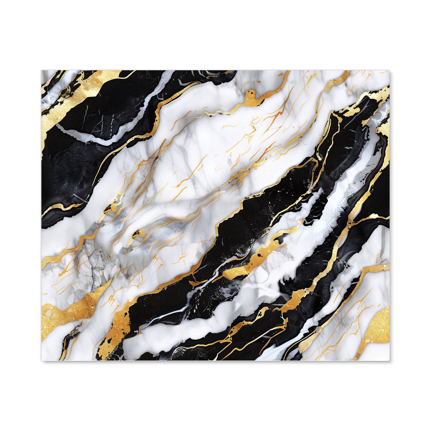 White And Gold Marble Effect Kitchen Splashback