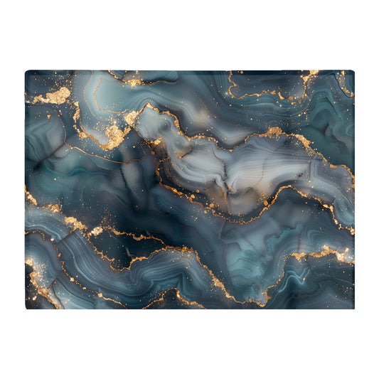 Blues And Gold Marble Effect Chopping Board