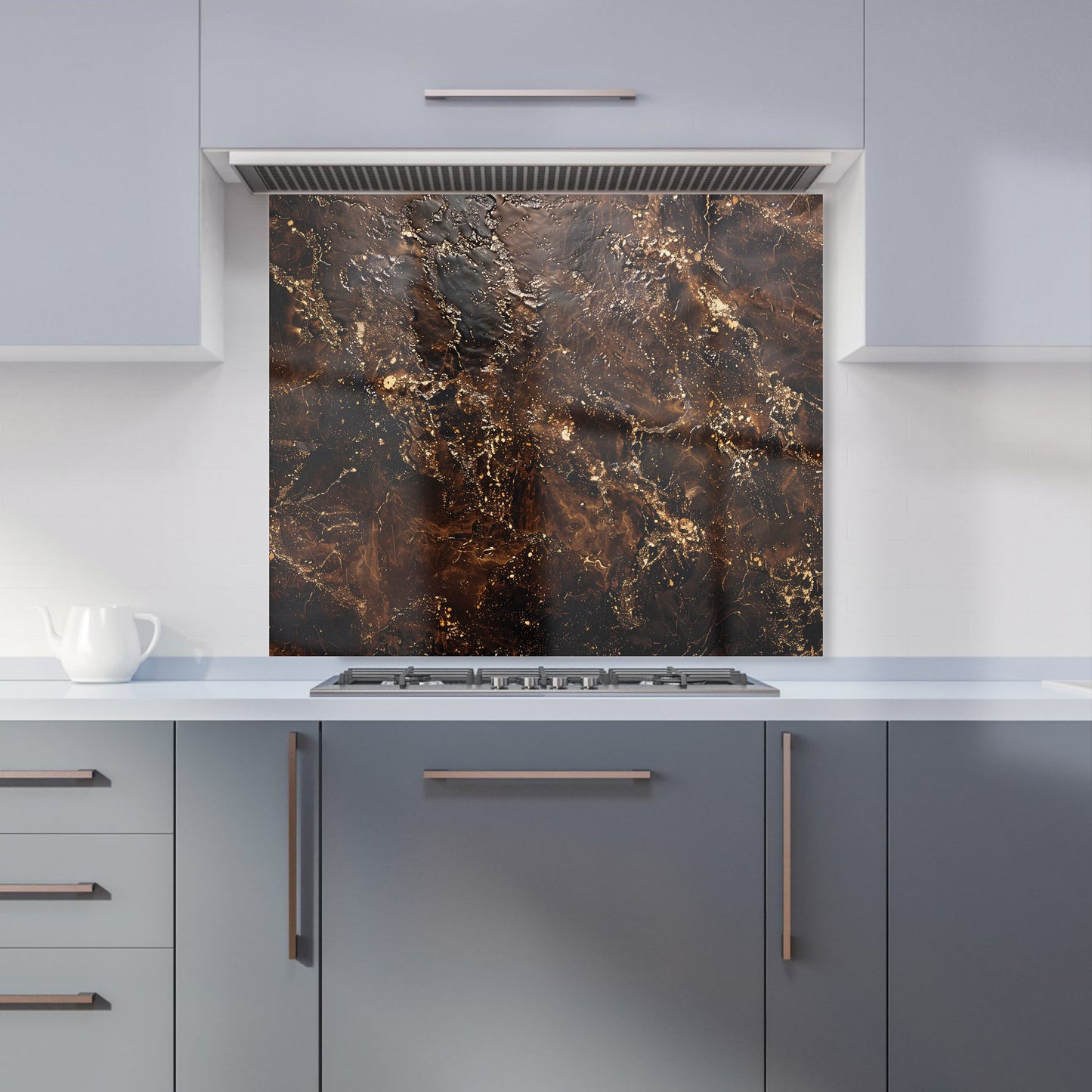 Bronze Quartz Effect Kitchen Splashback