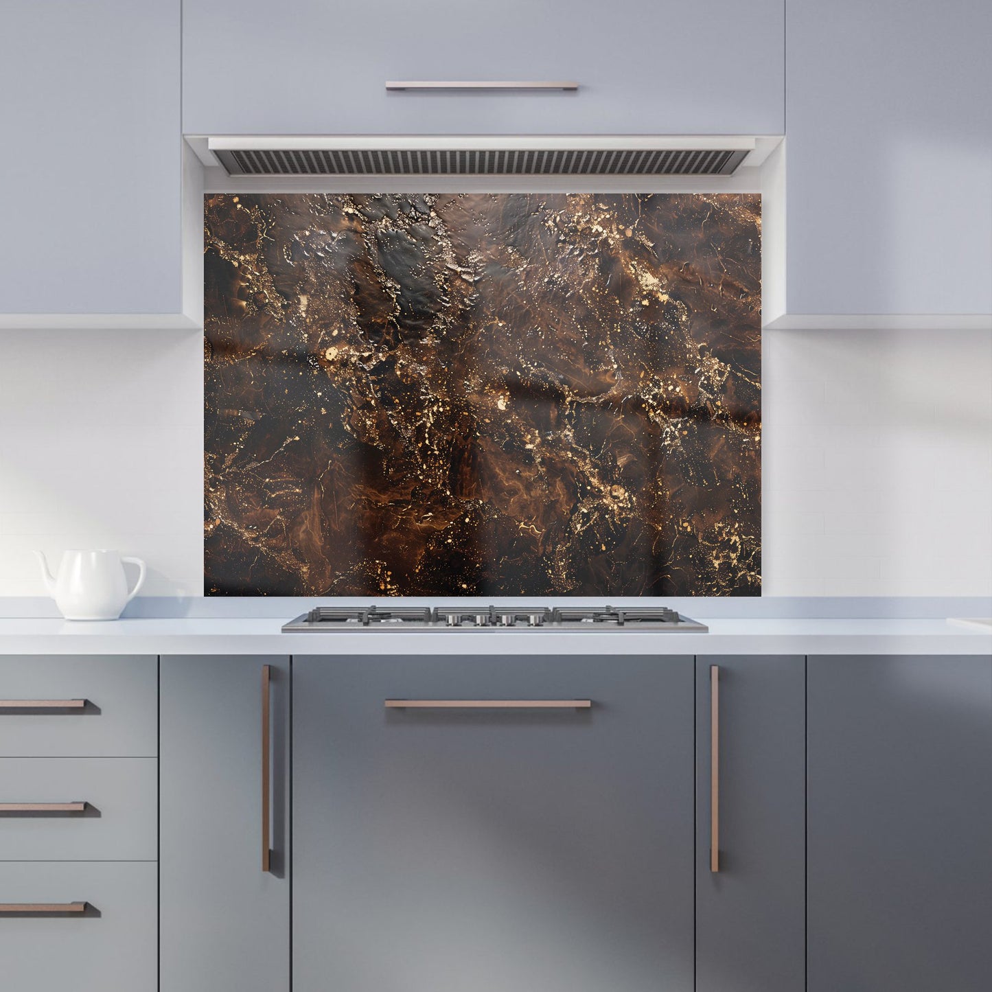 Bronze Quartz Effect Kitchen Splashback